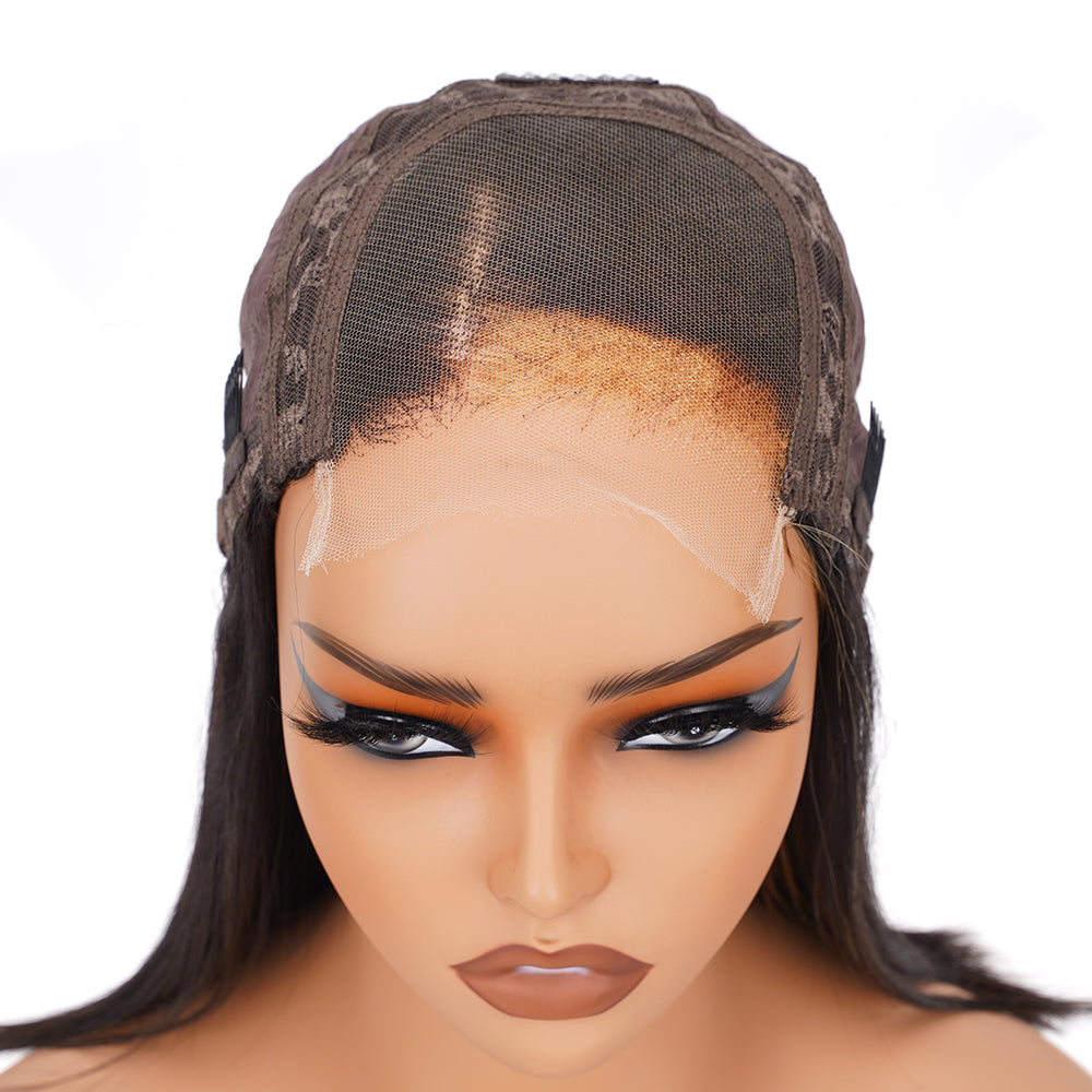 Straight Highlighted Honey Brown Bob Wig HD Lace Closure 4*4 100% Human Hair