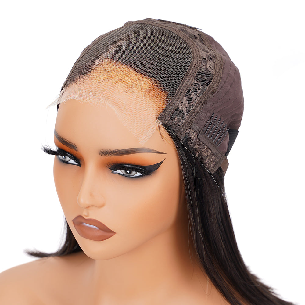 Straight Highlighted Honey Brown Bob Wig HD Lace Closure 4*4 100% Human Hair