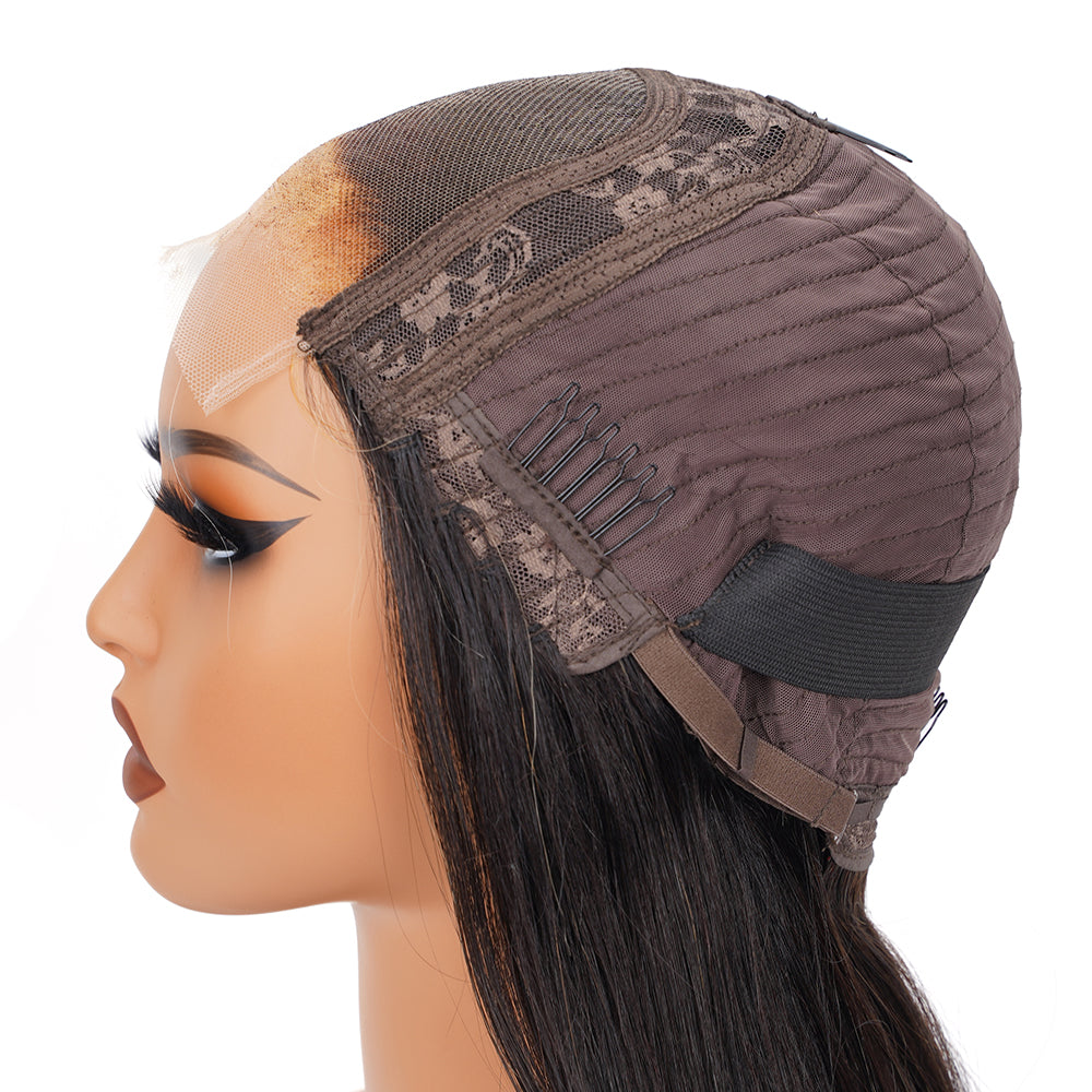 Straight Highlighted Honey Brown Bob Wig HD Lace Closure 4*4 100% Human Hair