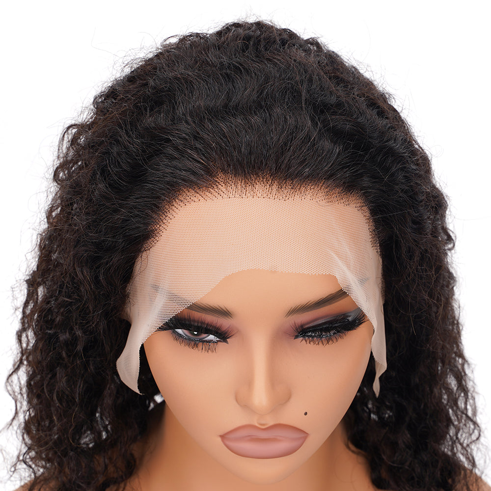 Water Wave Transparent Full Frontal Bob Wig 100% Human Hair