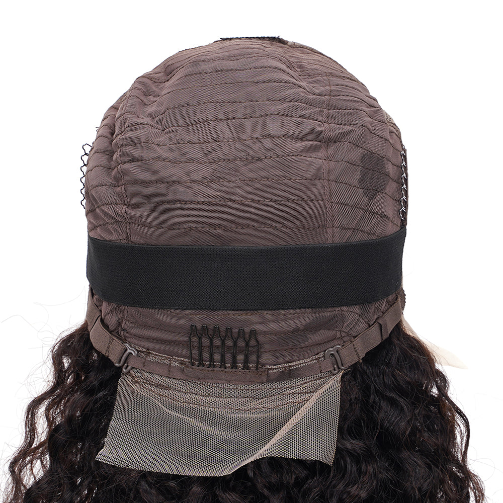 Water Wave Transparent Full Frontal Bob Wig 100% Human Hair