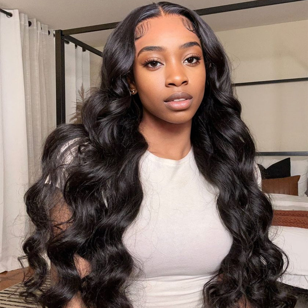 Body Wave Natural Black 13*4 Transparent Frontal, 100% Human Hair