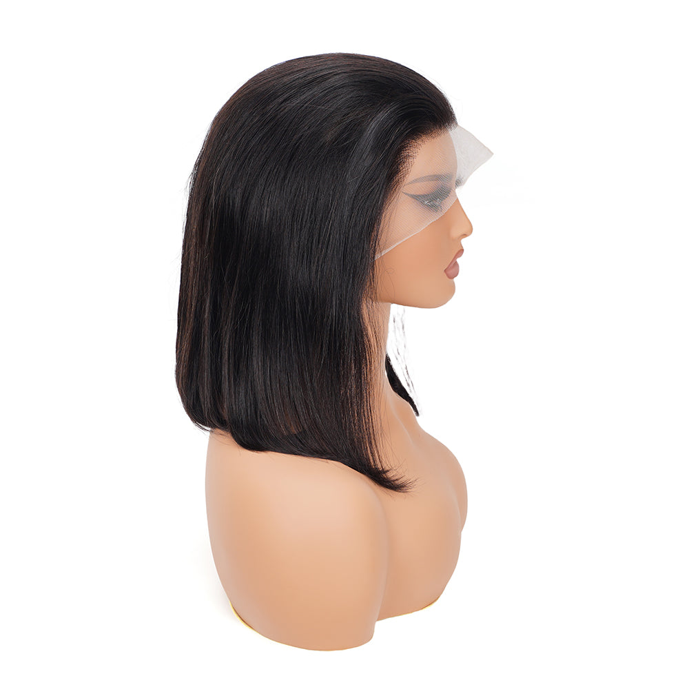 Straight Transparent Full Frontal Bob Wig 100% Human Hair