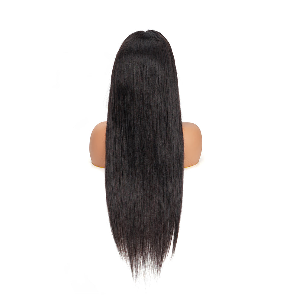 Straight Natural Black Bob Bang Wig 100% Human Hair