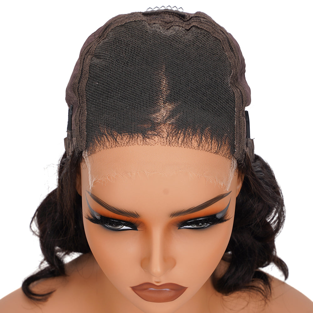 Body Wave Natural Black Bob Wig HD Lace Closure 5*5 100% Human Hair