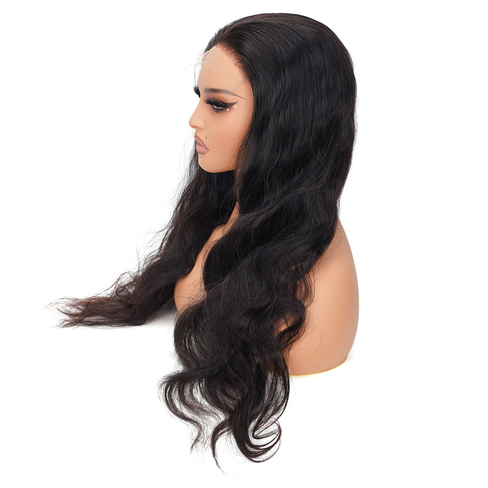 Body Wave Natural Black Wig HD Lace Closure 5*5 100% Human Hair