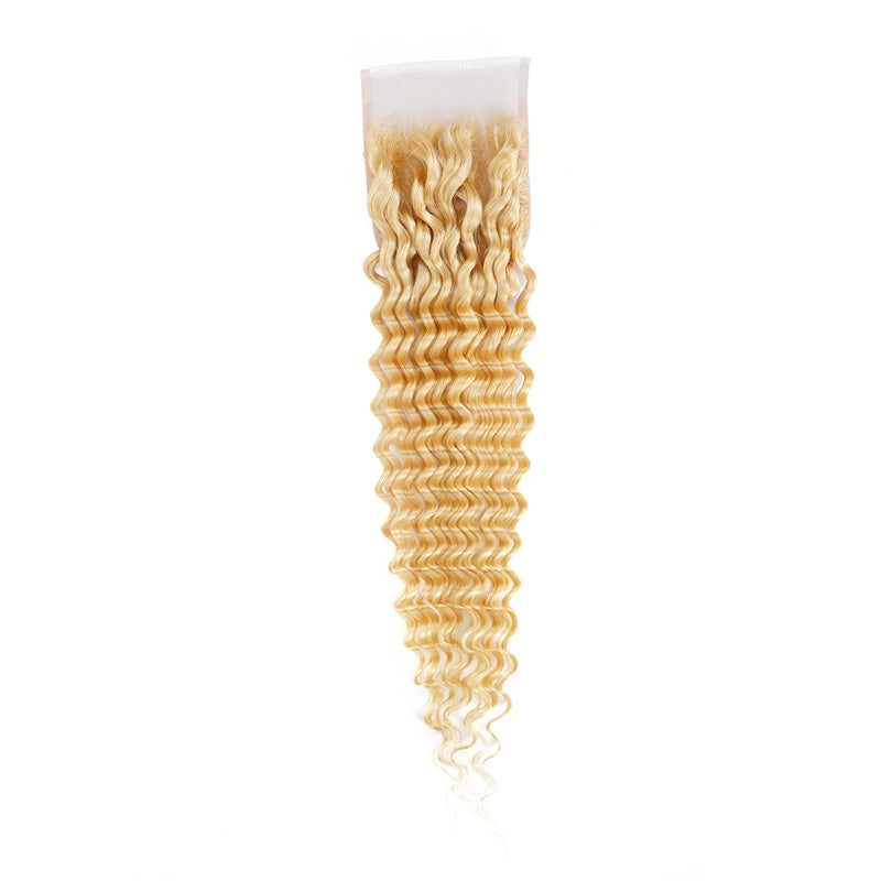 Deep Wave 613 4*4 Transparent Closure, 100% Human Hair