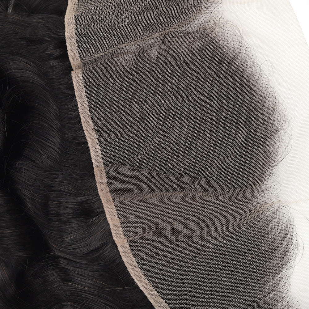 Loose Wave Natural Black 13*4 Transparent Frontal, 100% Human Hair