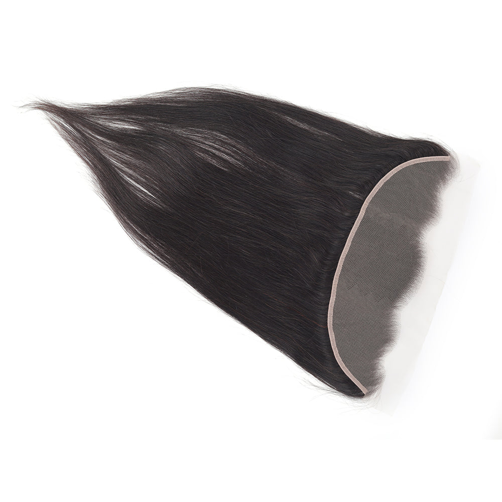Straight Natural Black 13*4 Transparent Frontal, 100% Human Hair