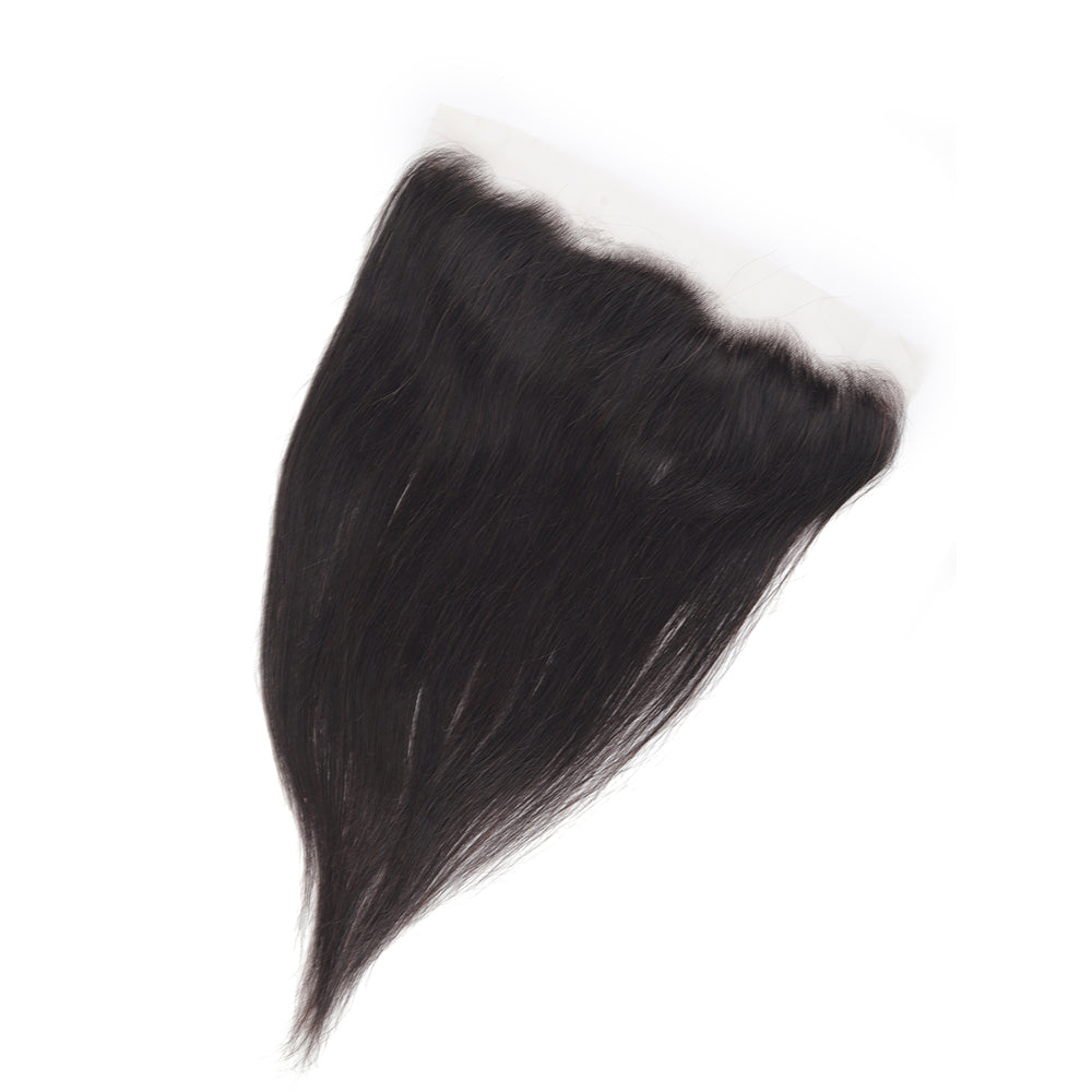 Straight Natural Black 13*4 Transparent Frontal, 100% Human Hair