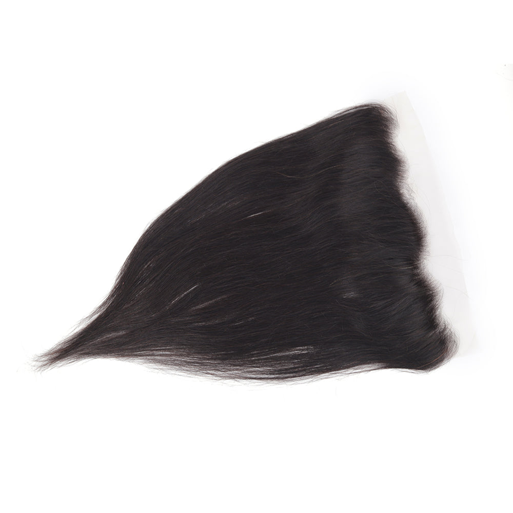 Straight Natural Black 13*4 Transparent Frontal, 100% Human Hair