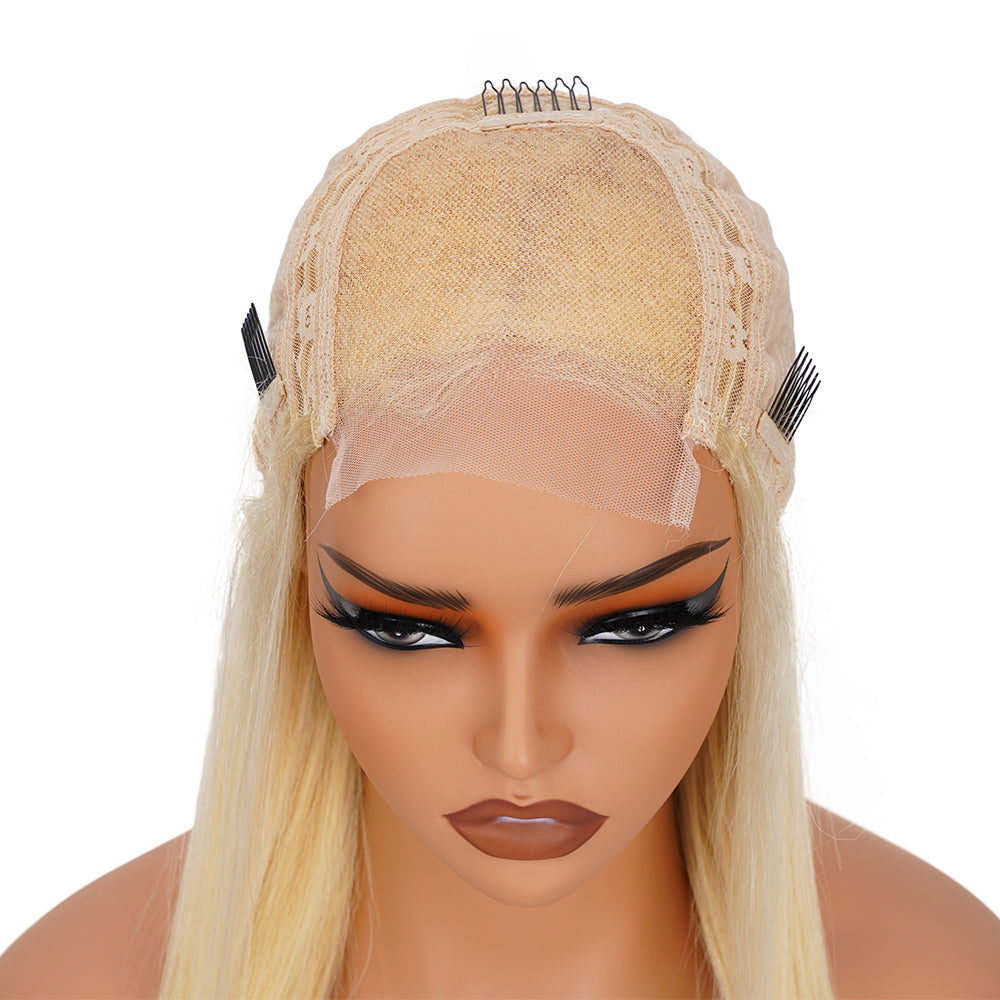 Straight 613 Wig Transparent Lace Closure 4*4 100% Human Hair