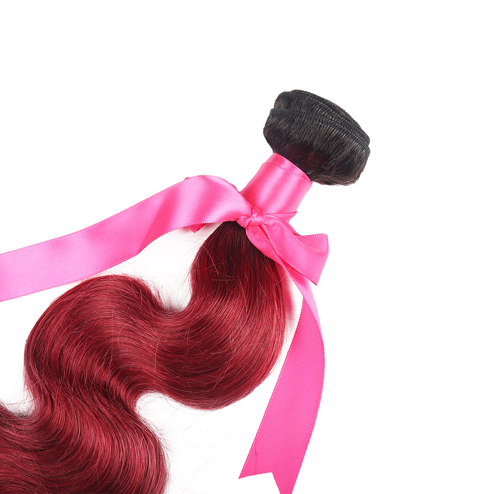 Everyday Grade Purple Ombre Indian Virgin Hair Bundles Body Wave