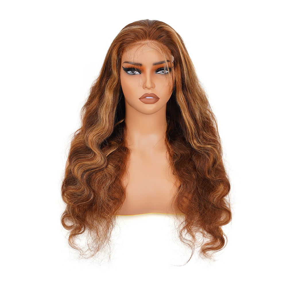 Body Wave Highlighted Piano Wig HD Lace Closure 4*4 100% Human Hair