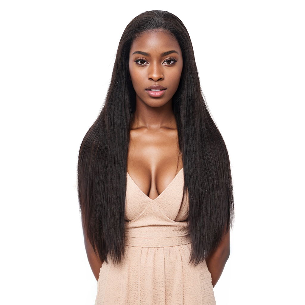 Straight Natural Black Transparent Full Lace Wig 100% Human Hair